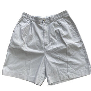 Vintage Classiques Du Sport Shorts Size 14 Beige Cotton Pleated Bermuda Walking